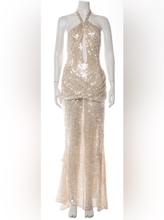 For Love And Lemons Dresses & Skirts - For Love & Lemons Champagne Sequin Halter Maxi Skirt